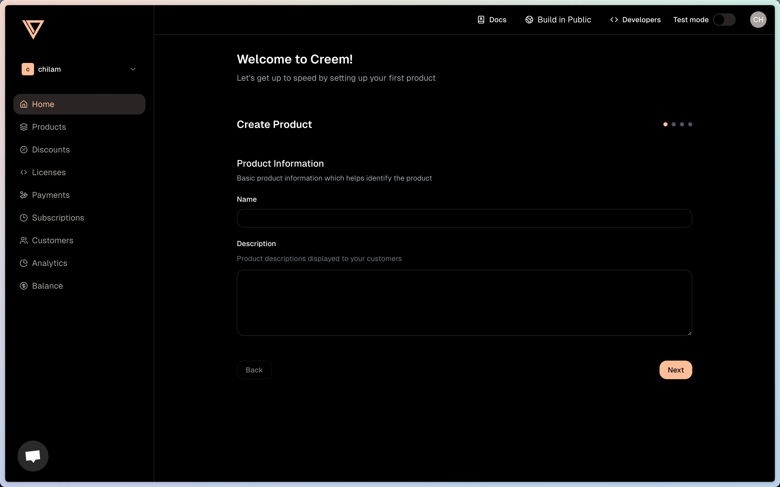 create product 1